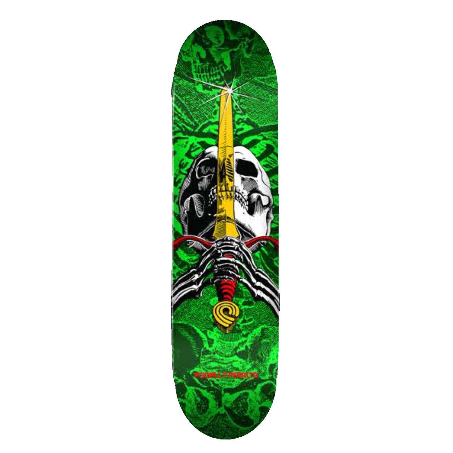 Powell Peralta Deck - Skull & Sword - Green - 8.0" (Birch)