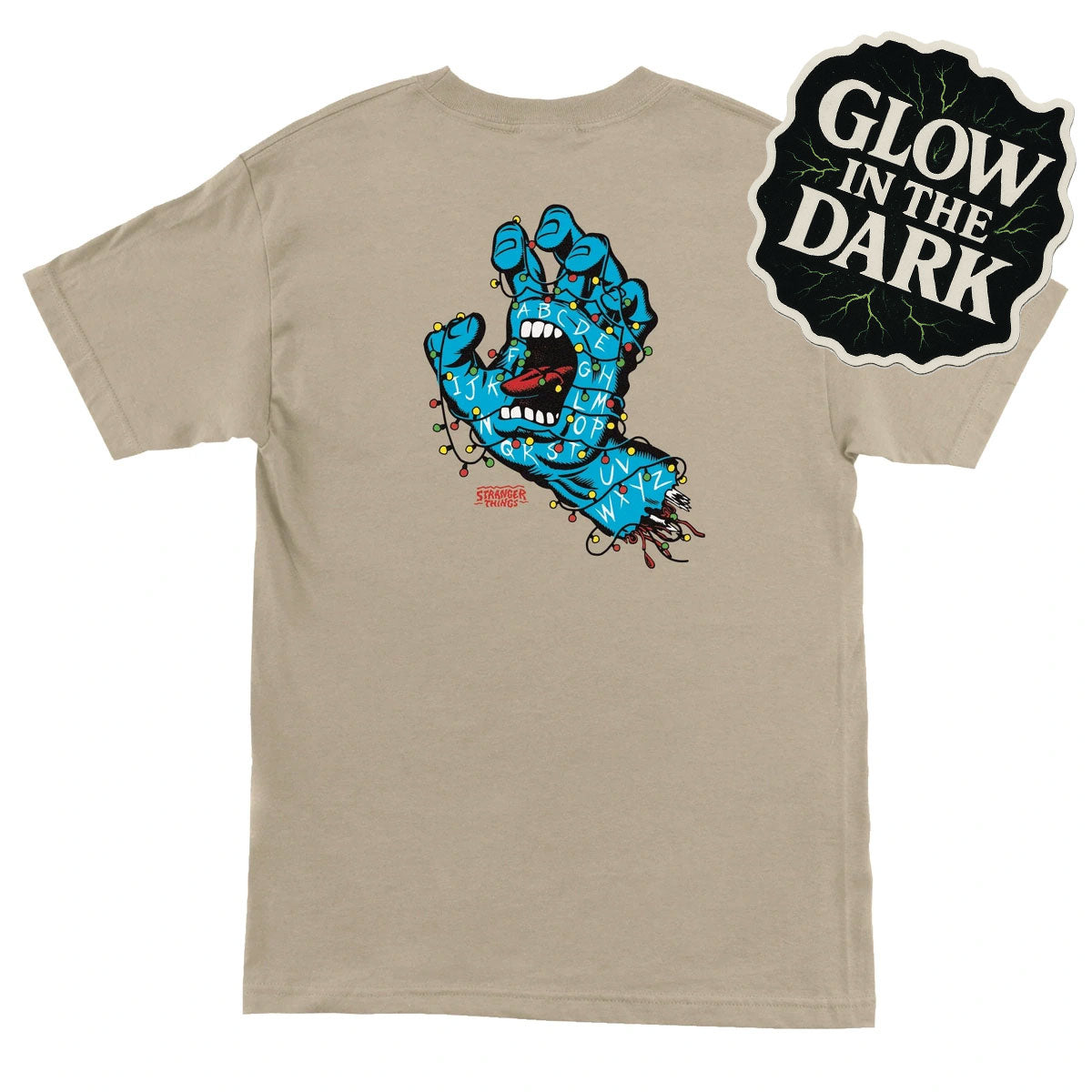 Santa Cruz - Stranger Things Screaming Lights T-Shirt - Sand / L