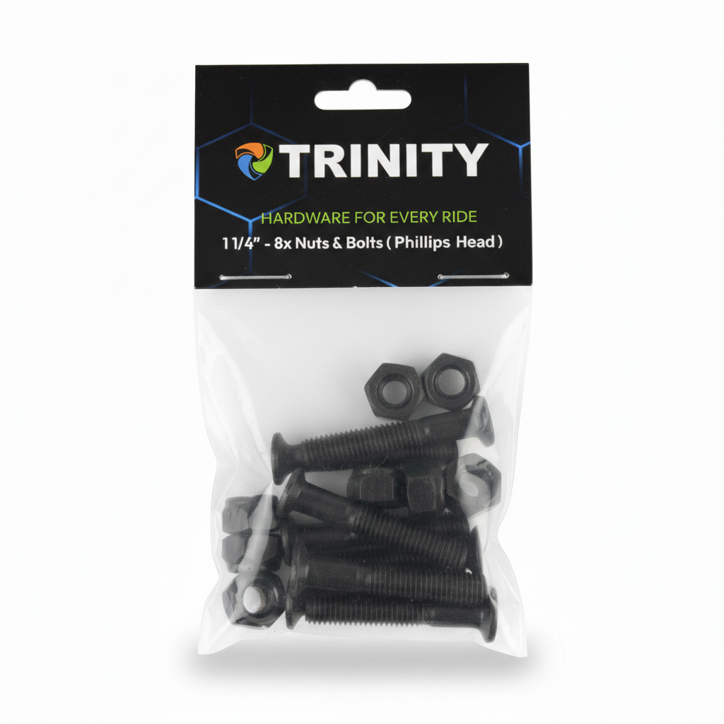 TRINITY hardware - set van 8 bouten en moeren - 1" - (Allen/Inbus/Hex kop)