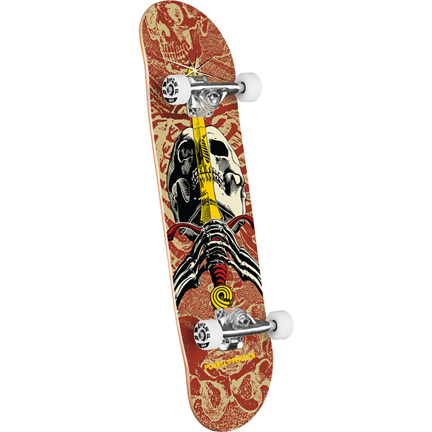 Powell Peralta Complete - Skull & Sword - Khaki / Burgundy - 7.5"  (Birch)