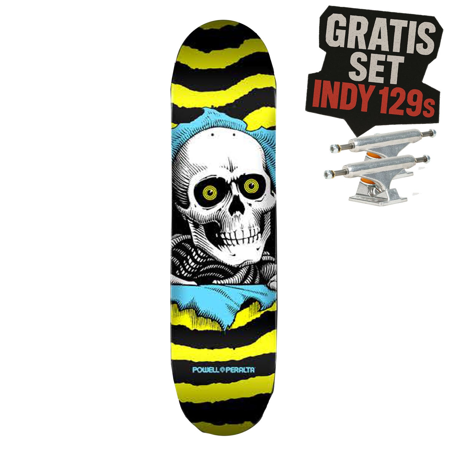Powell Peralta Deck - Ripper - Yellow / Blue - 7.0" (Birch)