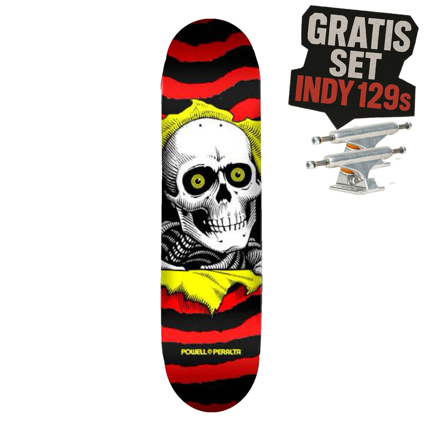 Powell Peralta Deck - Ripper - Red / Yellow - 7.75"  (Birch)