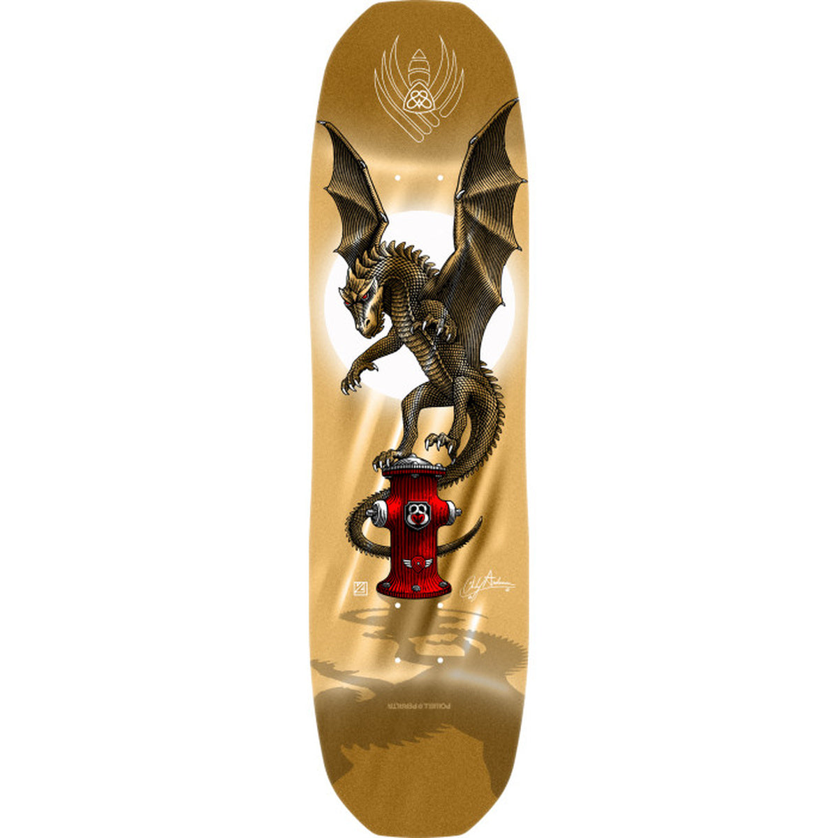 Powell Peralta Pro Andy Anderson Hydrant FLIGHT® Skateboard Deck Gold Foil - Shape 311 - 8.4 x 32