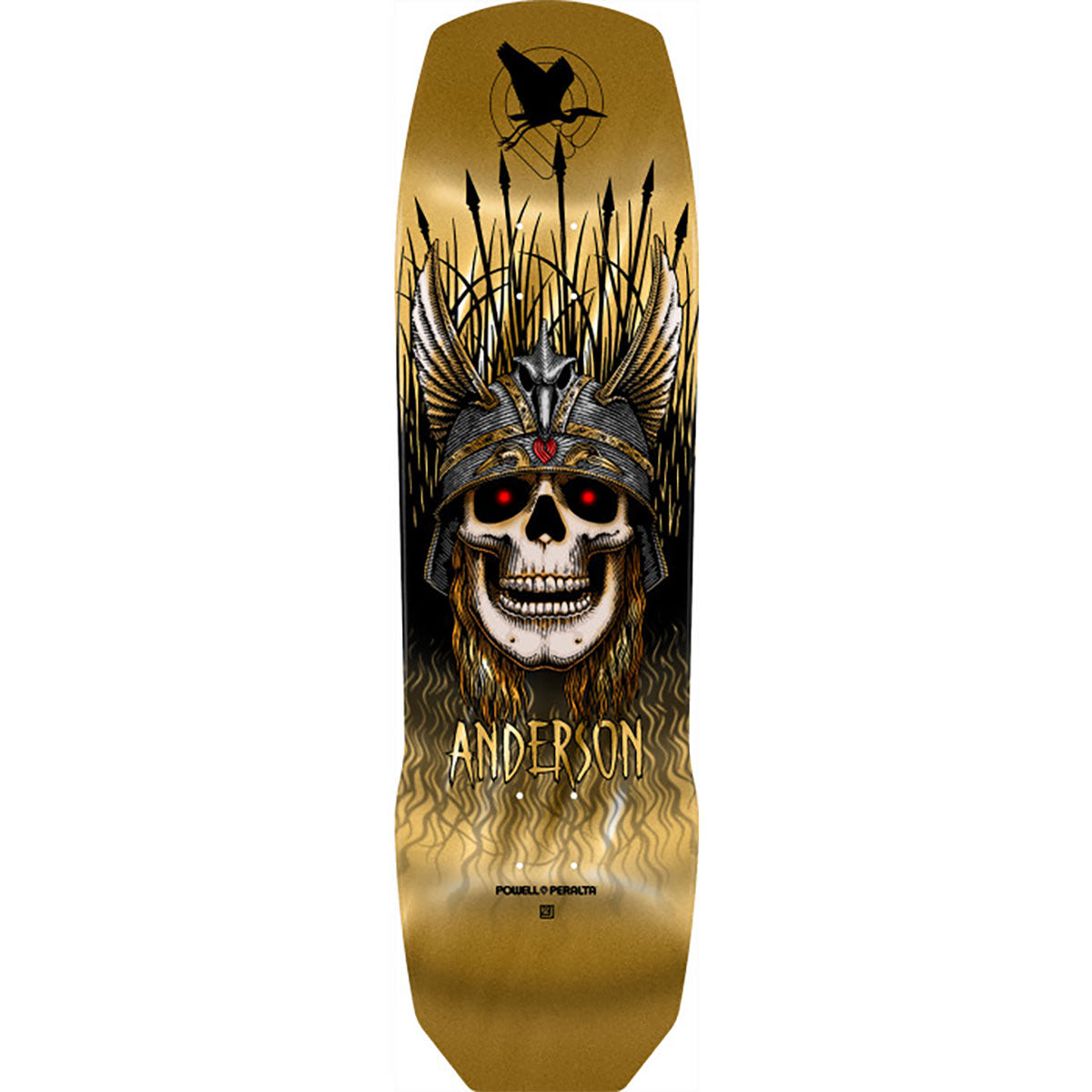 Powell Peralta Andy Anderson Heron Skull 9.13" Gold Foil