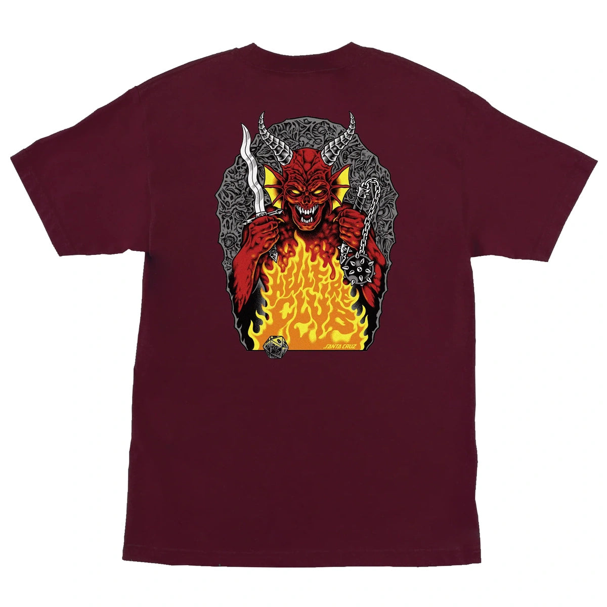 Santa Cruz - Stranger Things Hellfire Pit  T-Shirt - Maroon / L